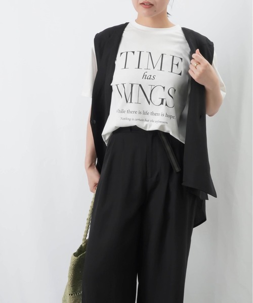 LUCA/LADY LUCK LUCA(ルカ/レディラックルカ)の「LC/LLL 華奢ロゴTシャツ(Tシャツ/カットソー・レディース・オフホワイト/ブラック/ピンク・FREE)」の7枚目の写真