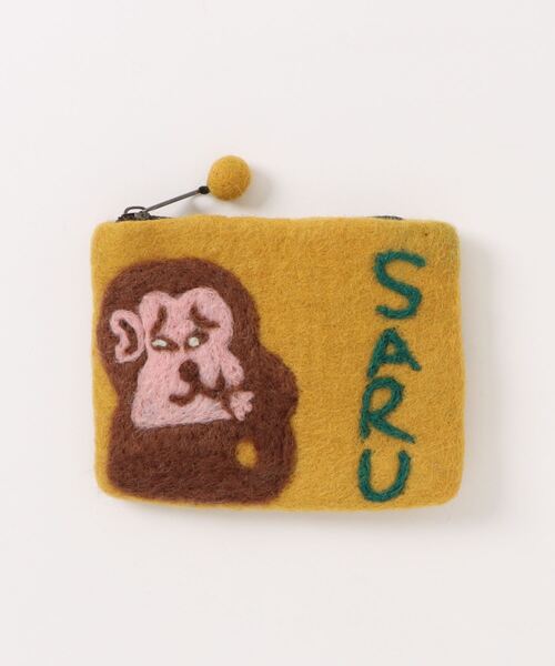 チャイハネ（チャイハネ）の「【チャイハネ】さすらいネコおかか 友達フェルトポーチ（ポーチ・レディース・ベージュ/イエロー/グリーン/アクア/レッド・FREE）」の4枚目の写真