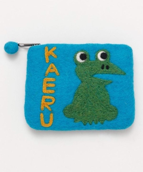 チャイハネ（チャイハネ）の「【チャイハネ】さすらいネコおかか 友達フェルトポーチ（ポーチ・レディース・ベージュ/イエロー/グリーン/アクア/レッド・FREE）」の8枚目の写真