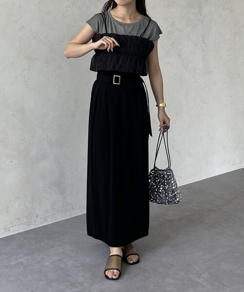 Thevon（ゼボン）の「ギャザービスチェ×ラメシアープルオーバー（Tシャツ/カットソー・レディース・チャコールグレー/ライトグレー/ベージュ・FREE）」の18枚目の写真