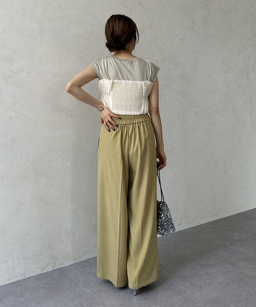 Thevon（ゼボン）の「ギャザービスチェ×ラメシアープルオーバー（Tシャツ/カットソー・レディース・チャコールグレー/ライトグレー/ベージュ・FREE）」の8枚目の写真