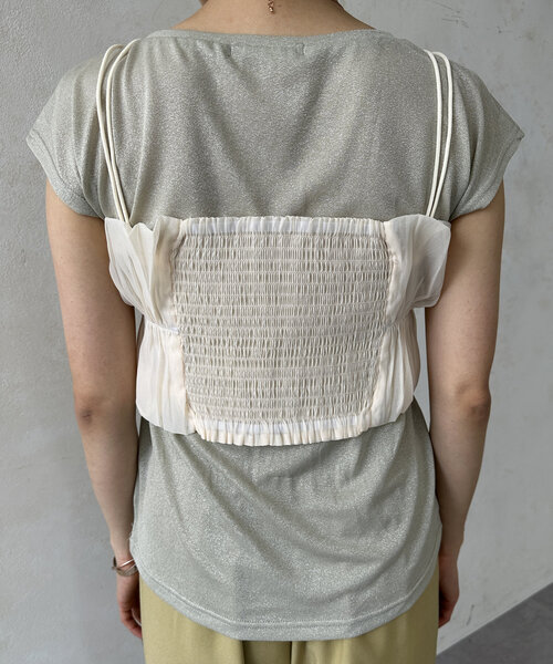 Thevon（ゼボン）の「ギャザービスチェ×ラメシアープルオーバー（Tシャツ/カットソー・レディース・チャコールグレー/ライトグレー/ベージュ・FREE）」の6枚目の写真