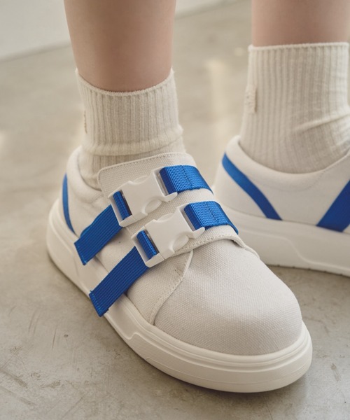 ダブルバックルキャンバススニーカー（スニーカー）｜unclip（アンクリップ）