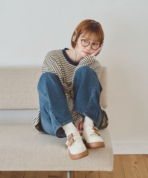 ダブルバックルキャンバススニーカー（スニーカー）｜unclip（アンクリップ）