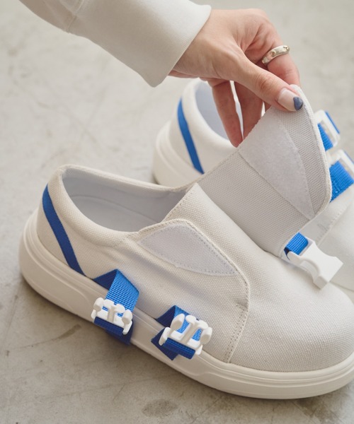 ダブルバックルキャンバススニーカー（スニーカー）｜unclip（アンクリップ）