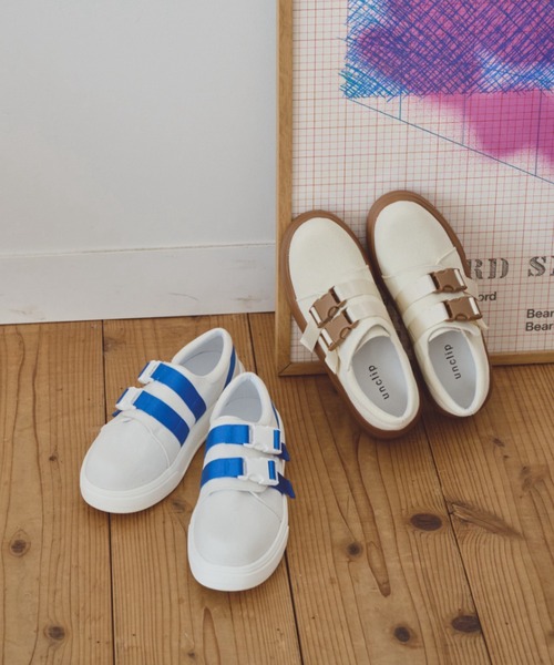 ダブルバックルキャンバススニーカー（スニーカー）｜unclip（アンクリップ）