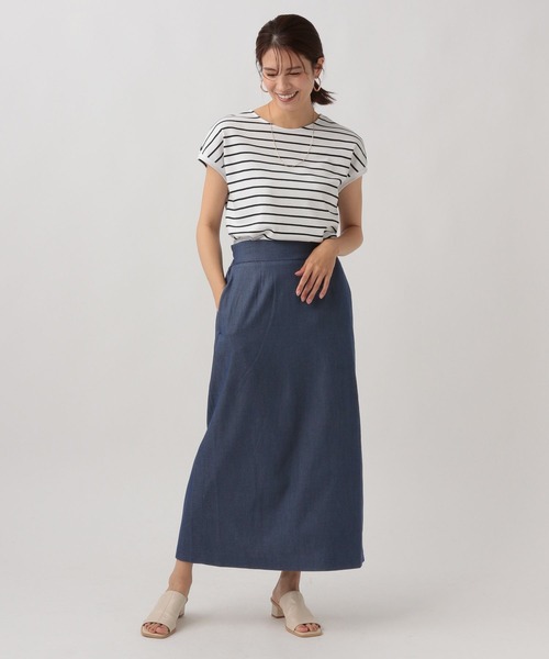 Elura（エルーラ）の「サラサラサマーデニムナロースカート/128691（デニムスカート・レディース・ライトブルー/ネイビー・LARGE/MEDIUM）」の13枚目の写真