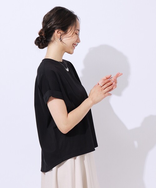 セール】【洗える/UV】お袖ロールアップゆるTシャツ（Tシャツ
