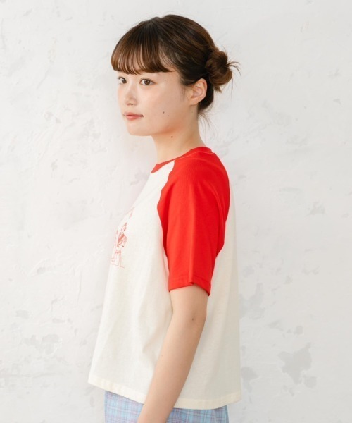 eLur(エラー)の「ファミリーラグランT(Tシャツ/カットソー・レディース・レッド/ピンク/ブラウン・FREE/LARGE)」の6枚目の写真
