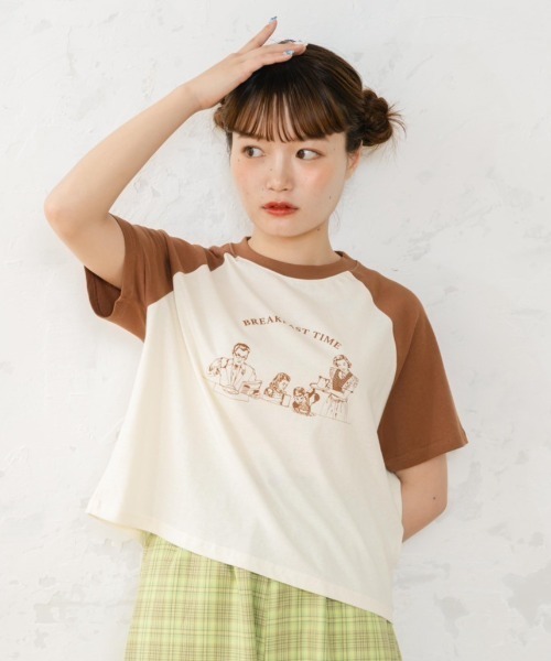 eLur(エラー)の「ファミリーラグランT(Tシャツ/カットソー・レディース・レッド/ピンク/ブラウン・FREE/LARGE)」の21枚目の写真