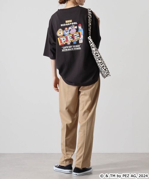 「ear PAPILLONNER」 半袖Tシャツ「PEZコラボ」 X-LARGE ブラック系その他 レディース PEZ（ペッツ）プリントTシャツ（Tシャツ/カットソー