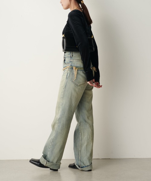 Lui's(ルイス)の「2WAY シアーベロアトップス(Tシャツ/カットソー・レディース・ホワイト/ブラック/グレー/ブラウン・FREE)」の12枚目の写真