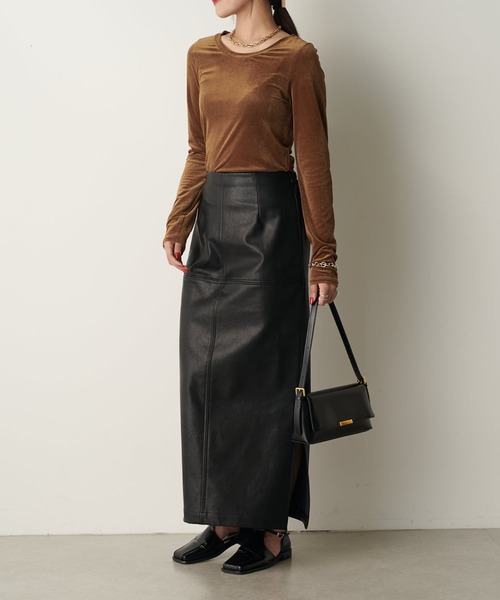 Lui's(ルイス)の「2WAY シアーベロアトップス(Tシャツ/カットソー・レディース・ホワイト/ブラック/グレー/ブラウン・FREE)」の20枚目の写真