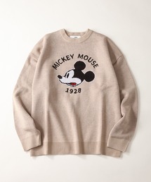 【Disney/ディズニー】ミッキーマウス アートワークデザイン ジャガードニット セーター