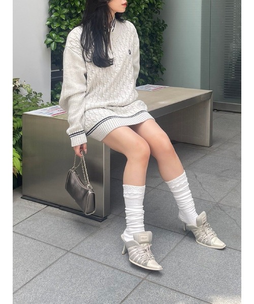 EVRIS（エヴリス）の「【ロング丈】ケーブルSUNNYハーフジップニット（ニット/セーター・レディース・グレー/ブラック/ホワイト/レッド・FREE）」の22枚目の写真