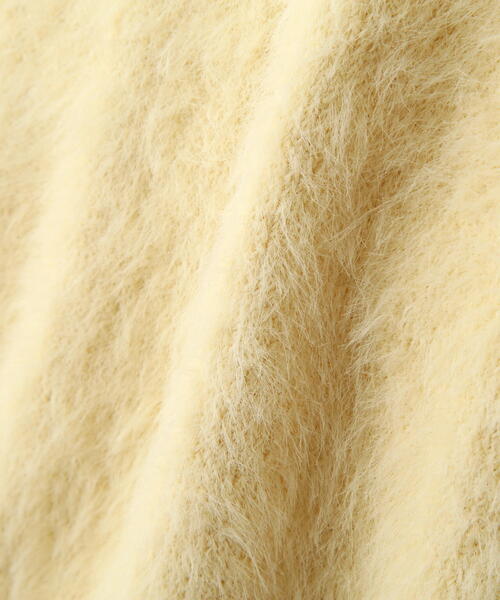 FREE'S MART（フリーズマート）の「◇[6色展開]シャギー半袖ニット（ニット/セーター・レディース・ホワイト/ベージュ/イエロー/グリーン/レッド/ネイビー・FREE）」の8枚目の写真