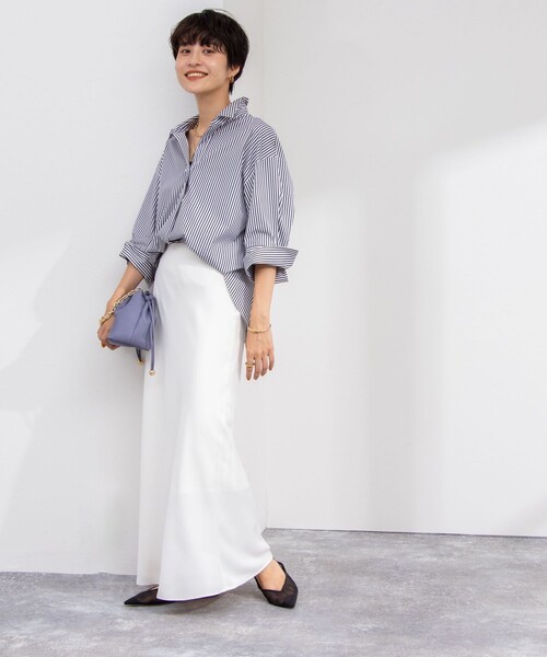 NOLLEY’S Sophi（ノーリーズソフィ）の「パール釦スキッパーシャツ（シャツ/ブラウス・レディース・ホワイト/ブラウン系その他3/ブラック系その他3/サックスブルー・38）」の17枚目の写真