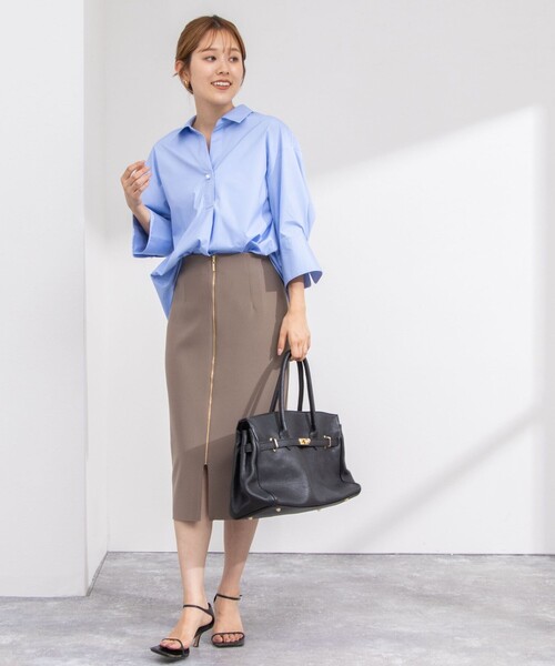 NOLLEY’S Sophi（ノーリーズソフィ）の「パール釦スキッパーシャツ（シャツ/ブラウス・レディース・ホワイト/ブラウン系その他3/ブラック系その他3/サックスブルー・38）」の22枚目の写真