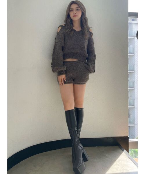 GYDA（ジェイダ）の「【SETUP着用可】シャギーニットショートパンツ