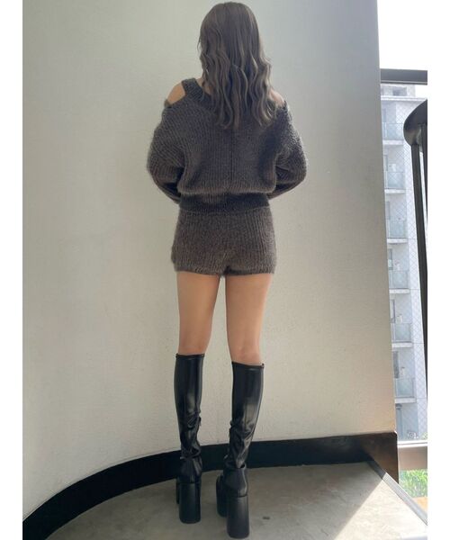 GYDA（ジェイダ）の「【SETUP着用可】シャギーニットショートパンツ（その他パンツ・レディース・アイボリー/チャコールグレー/ベージュ・FREE）」の5枚目の写真