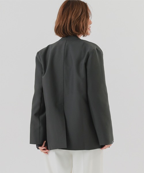 セール】オーバーサイズノーカラージャケット（ノーカラージャケット