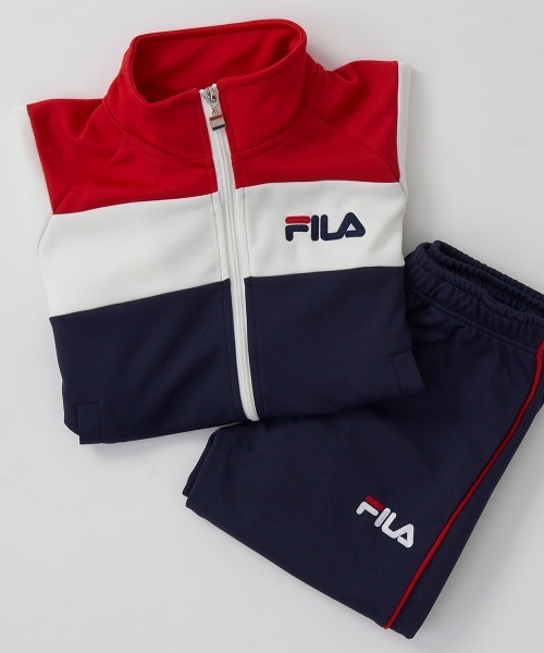 FILA（フィラ）の「スムースジャージ上下セット（ジャージ・キッズ・ネイビー/ラベンダー・130/140/150/160）」の3枚目の写真