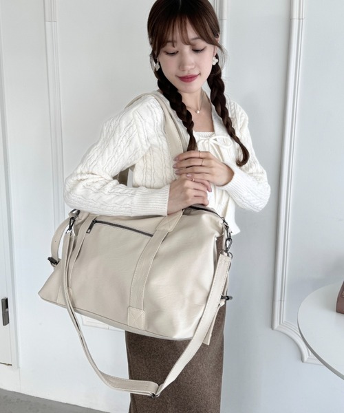 セール】サイドベルトPUボストンバッグ（ショルダーバッグ）｜Loueme