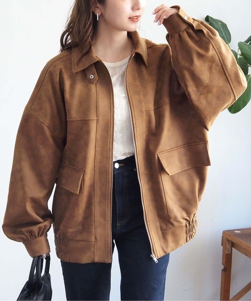 tiptop(ティップトップ)の「【ヴィンテージ加工】ビッグショート合皮ブルゾン(ブルゾン・レディース・ブラウン/ブラック/ブラウン系その他/ブラック系その他/ブラウン系その他2/アイボリー/ブラック系その他2/ブラック系その他3/ブラウン系その他5/ブラウン系その他4/ブラウン系その他3/ベージュ系その他2/ベージュ系その他・FREE/SHORT)」の12枚目の写真