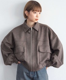 tiptop | 【ヴィンテージ加工】ビッグショート合皮ブルゾン(ブルゾン)