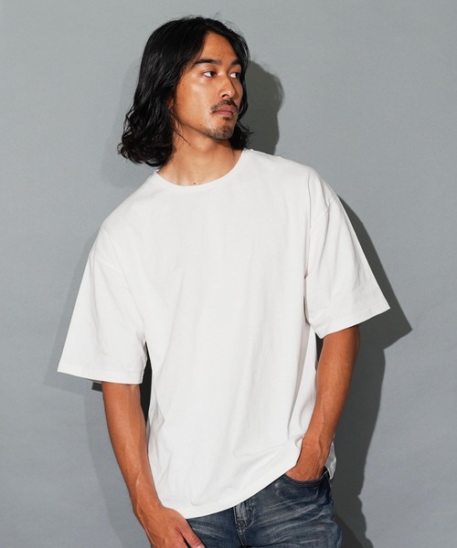 jiggys shop(ジギーズショップ)の「ルーズフィットクルーネック半袖Tシャツカットソー(Tシャツ/カットソー・メンズ・ブラック/ホワイト/ブルー系その他・MEDIUM/LARGE/X-LARGE)」の2枚目の写真