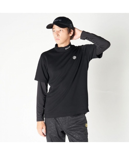 SKINS（スキンズ）の「【SKINS/GOLF】アクティブウェア モックネックインナーセットシャツ（Tシャツ/カットソー・メンズ・ホワイト/ネイビー/ブラック・46/48/50/52）」の4枚目の写真