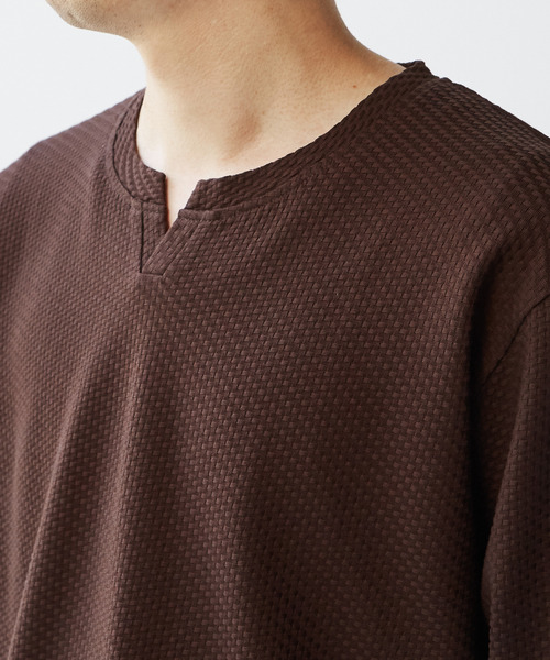 シルケットリンクスキーネックロングスリーブTシャツ セール】シルケットリンクスキーネックロングスリーブTシャツ（T