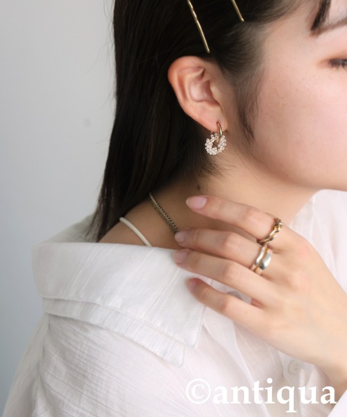 antiqua（アンティカ）の「ビーズフープイヤリング（イヤリング・レディース・ゴールド/シルバー・FREE）」の6枚目の写真