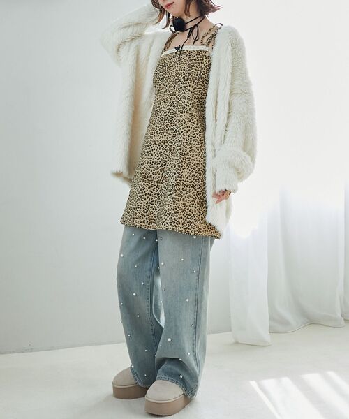 MAJESTIC LEGON（マジェスティックレゴン）の「ローズモチーフミニキャミワンピース（ワンピース・レディース・ブラック系その他/ブラウン系その他2/ベージュ系その他2・MEDIUM）」の7枚目の写真