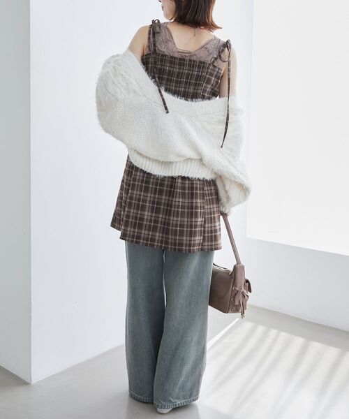 MAJESTIC LEGON（マジェスティックレゴン）の「ローズモチーフミニキャミワンピース（ワンピース・レディース・ブラック系その他/ブラウン系その他2/ベージュ系その他2・MEDIUM）」の13枚目の写真
