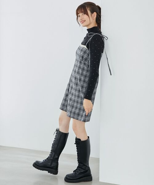MAJESTIC LEGON（マジェスティックレゴン）の「ローズモチーフミニキャミワンピース（ワンピース・レディース・ブラック系その他/ブラウン系その他2/ベージュ系その他2・MEDIUM）」の20枚目の写真