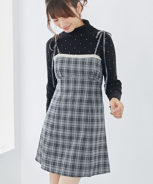 MAJESTIC LEGON（マジェスティックレゴン）の「ローズモチーフミニキャミワンピース（ワンピース・レディース・ブラック系その他/ブラウン系その他2/ベージュ系その他2・MEDIUM）」の21枚目の写真