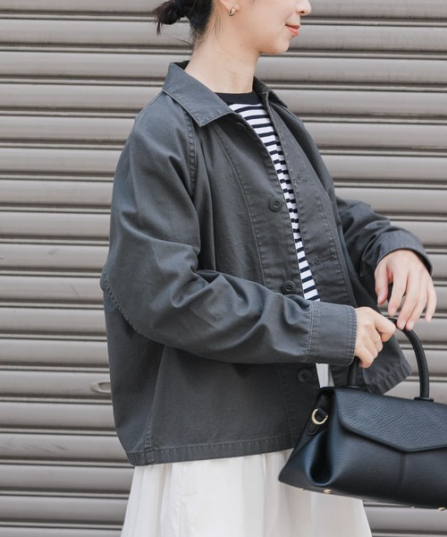 FORK&SPOON（フォークアンドスプーン）の「FORK&SPOON　ミリタリージャケット（ミリタリージャケット・レディース・カーキ/チャコールグレー・1）」の2枚目の写真