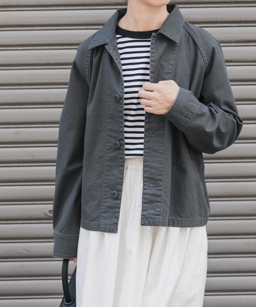 FORK&SPOON（フォークアンドスプーン）の「FORK&SPOON　ミリタリージャケット（ミリタリージャケット・レディース・カーキ/チャコールグレー・1）」の3枚目の写真