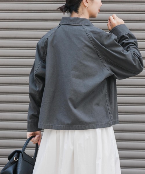 FORK&SPOON（フォークアンドスプーン）の「FORK&SPOON　ミリタリージャケット（ミリタリージャケット・レディース・カーキ/チャコールグレー・1）」の7枚目の写真