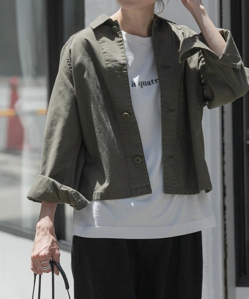 FORK&SPOON（フォークアンドスプーン）の「FORK&SPOON　ミリタリージャケット（ミリタリージャケット・レディース・カーキ/チャコールグレー・1）」の20枚目の写真