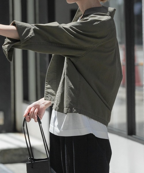 FORK&SPOON（フォークアンドスプーン）の「FORK&SPOON　ミリタリージャケット（ミリタリージャケット・レディース・カーキ/チャコールグレー・1）」の21枚目の写真