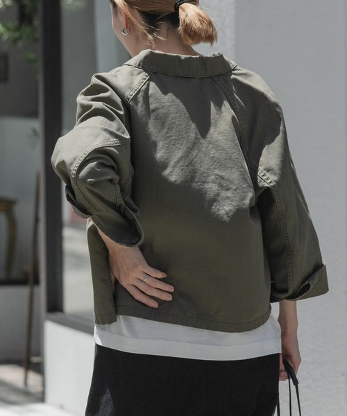 FORK&SPOON（フォークアンドスプーン）の「FORK&SPOON　ミリタリージャケット（ミリタリージャケット・レディース・カーキ/チャコールグレー・1）」の22枚目の写真