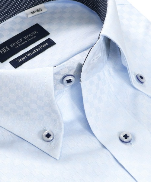 TOKYO SHIRTS(トウキョウシャツ)の「超形態安定ノーアイロン ボタンダウン 長袖ビジネスワイシャツ(ビジネスシャツ・メンズ・サックスブルー・首回り39cm-裄丈80cm/首回り39cm-裄丈84cm/首回り41cm-裄丈82cm/首回り41cm-裄丈86cm/首回り42cm-裄丈82cm/首回り42cm-裄丈86cm/首回り43cm-裄丈82cm/首回り43cm-裄丈86cm/首回り37cm-裄丈80cm)」の2枚目の写真