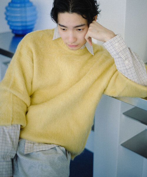 WHIMSIC（ウィムジック）の「【UNISEX】シャギーニットプルオーバー（ニット/セーター・レディース・ブラウン/ピンク/イエロー/ブルー/イエロー系その他2/ピンク系その他2・FREE）」の4枚目の写真