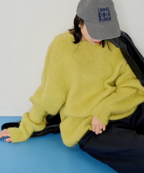 WHIMSIC（ウィムジック）の「【UNISEX】シャギーニットプルオーバー（ニット/セーター・レディース・ブラウン/ピンク/イエロー/ブルー/イエロー系その他2/ピンク系その他2・FREE）」の5枚目の写真