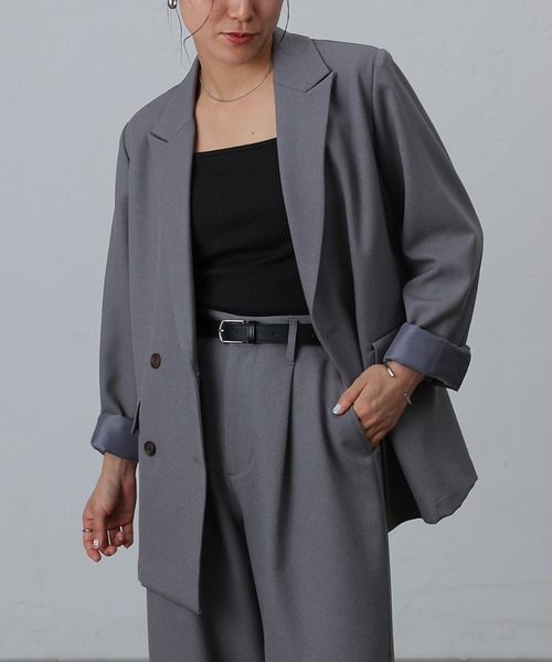 COLONY 2139（コロニートゥーワンスリーナイン）の「ウールライクダブルブレストジャケット（テーラードジャケット・レディース・グレー/チャコールグレー/ブラック・SMALL/MEDIUM）」の3枚目の写真