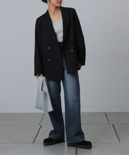 COLONY 2139（コロニートゥーワンスリーナイン）の「ウールライクダブルブレストジャケット（テーラードジャケット・レディース・グレー/チャコールグレー/ブラック・SMALL/MEDIUM）」の4枚目の写真