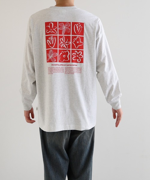 ANME（アンメ）の「ロゴフラワーイラストプリント長袖Tシャツ（Tシャツ/カットソー・レディース・ネイビー/オートミール/ホワイト系その他/オフホワイト・M/L）」の15枚目の写真