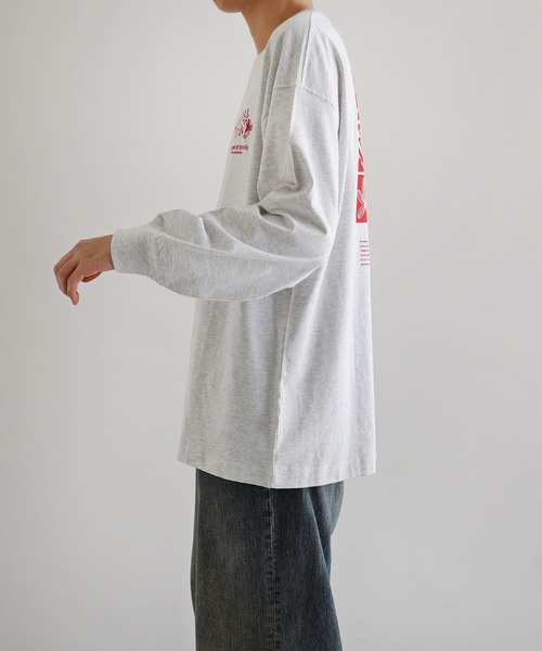ANME（アンメ）の「ロゴフラワーイラストプリント長袖Tシャツ（Tシャツ/カットソー・レディース・ネイビー/オートミール/ホワイト系その他/オフホワイト・M/L）」の14枚目の写真